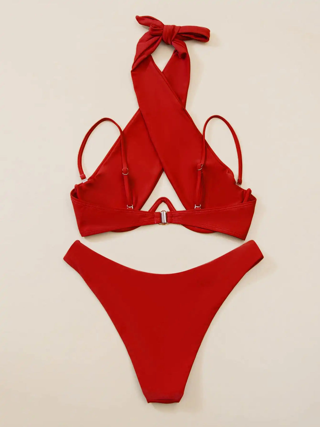 Cross Halter Underwire Bikini 2026 Women Swimsuit Solid Push Up Swimwear Female Bathers Bathing Swimming Suit Summer Beachwear