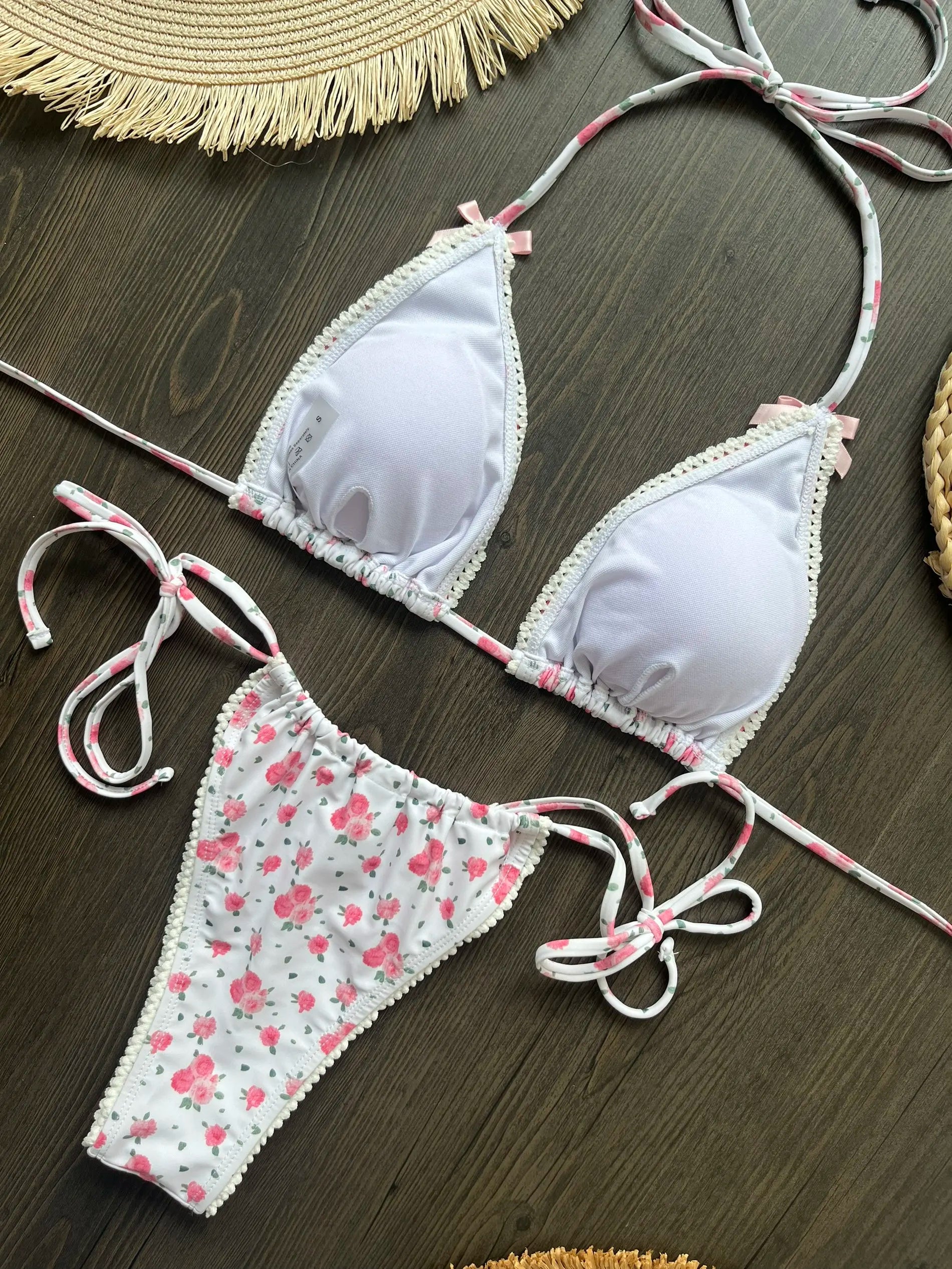 Micro Bikini Push Up Women Swimsuits 2026 Sexy Female Swimwear Brazilian Bikini Set Thong Biquini Swim Suits Print Beachwear