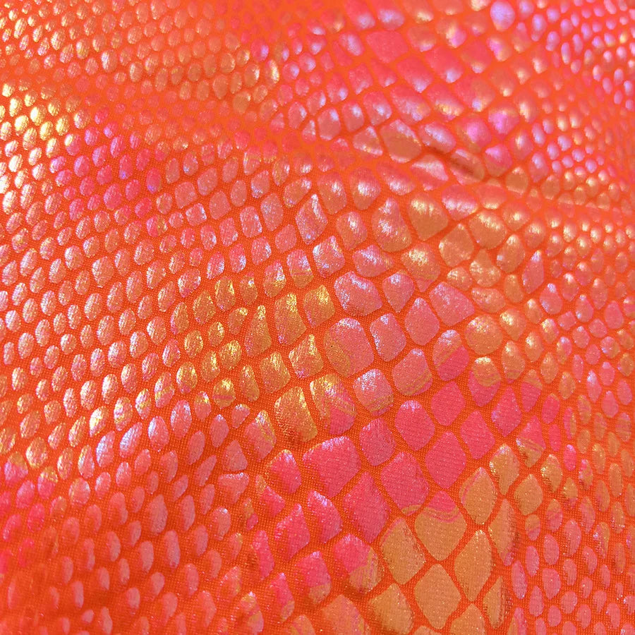 Shiny Orange Snakeskin Print Swimwear Women Sexy U Neck Slimming Backless Bathing Swimming Suit One Piece Swimsuit 2025 Monokini