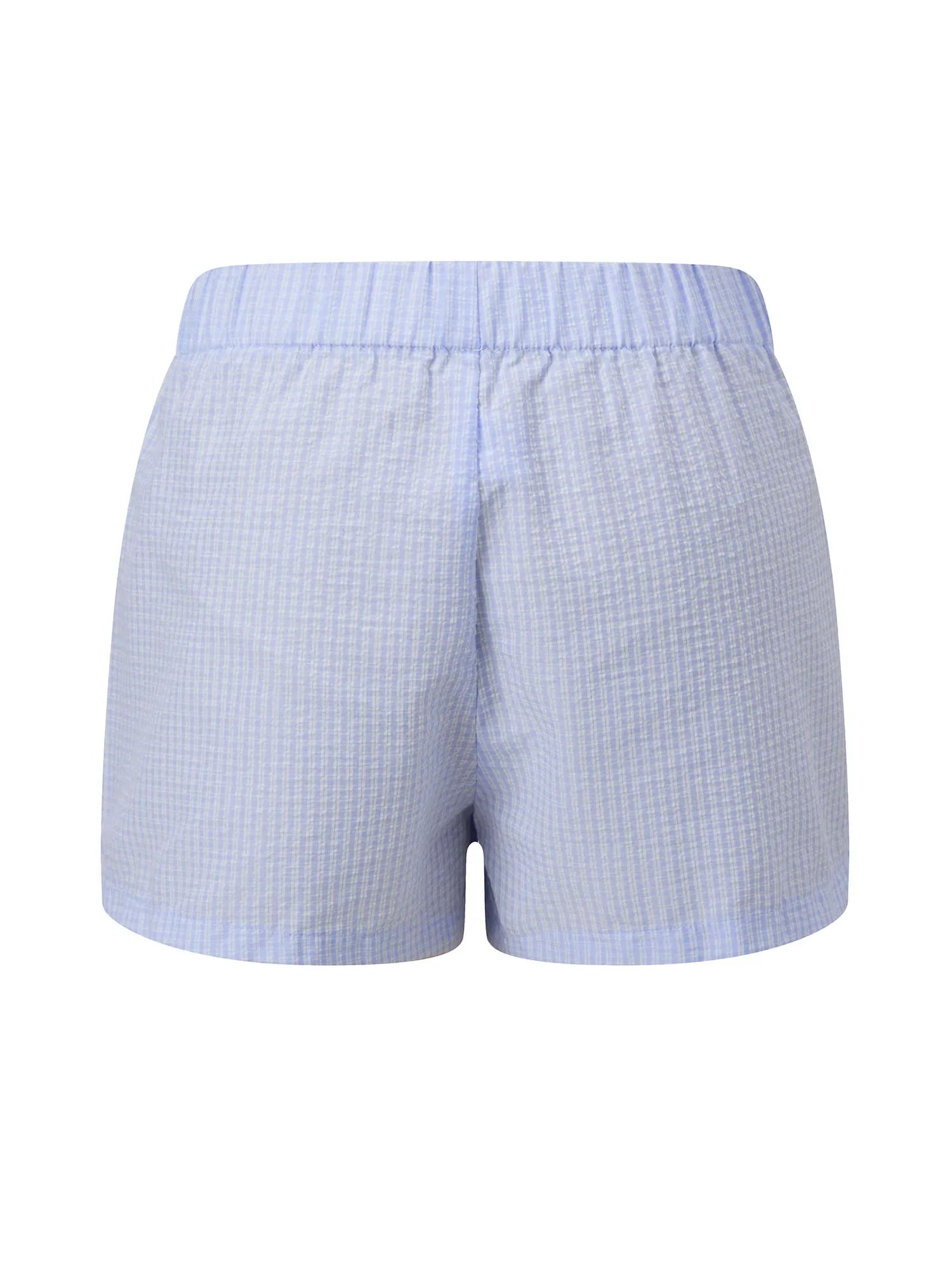 Women's Loose Shorts Elastic Waist Plaid Print Wide Leg Short Pants Summer Casual Daily Beach Athletic Wear