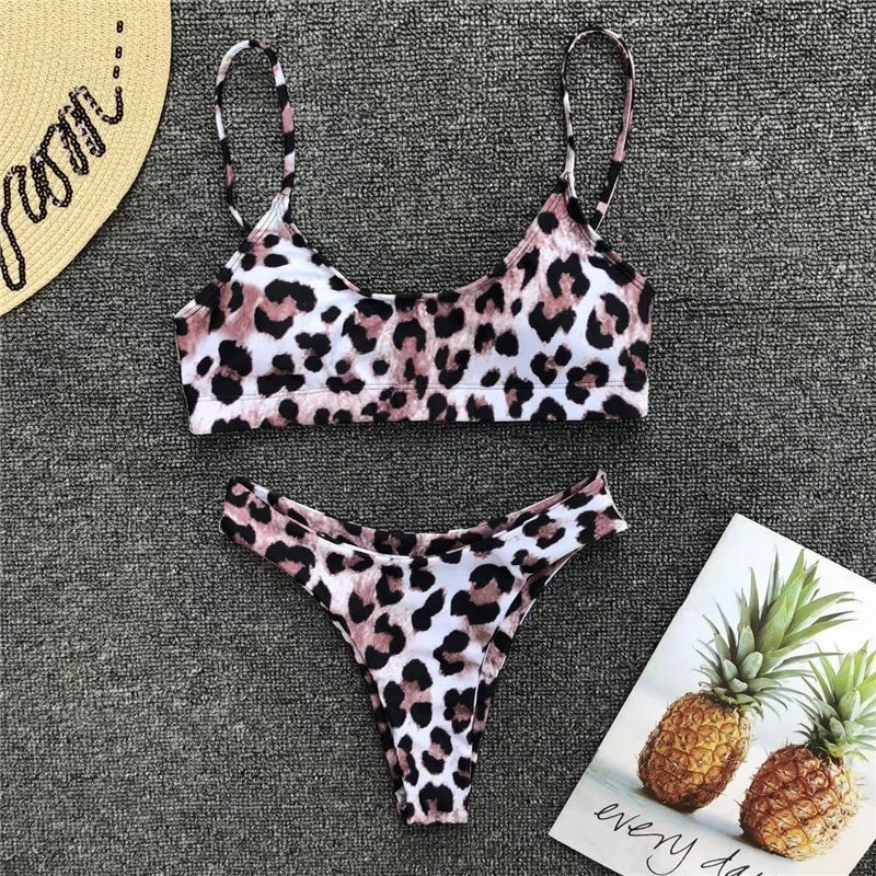 2026 Sexy Leopard Brazilian Bikini Female Swimsuit Women Swimwear Two Pieces Bikini Set High Cut Push Up Bathing Suit Swim Lady