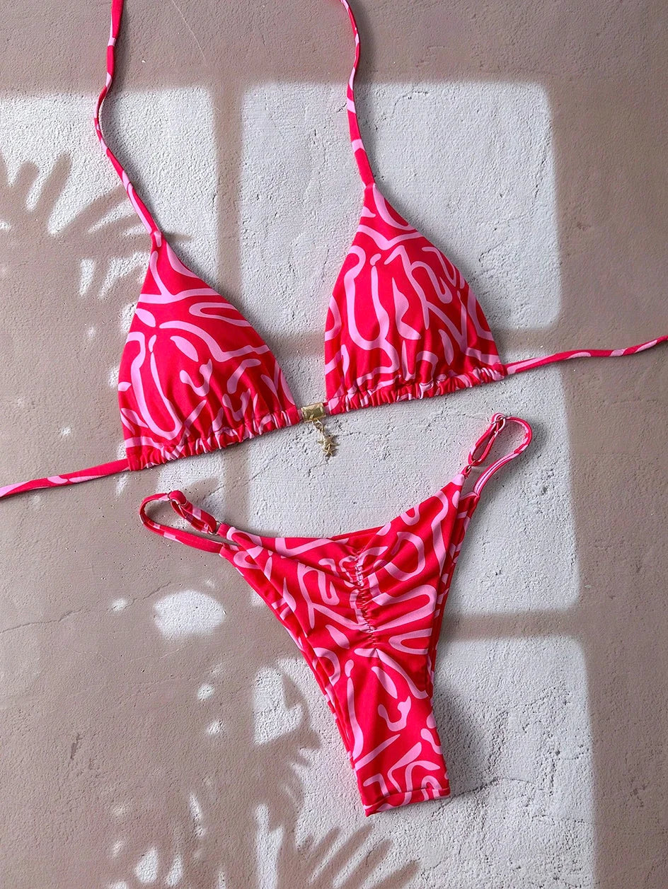 New Micro Bikini Women Swimsuit Two-Piece Bathing Suit Woman Swimwear Sexy Leopard Push Up Thong Bikinis Sets Beachwear Summer