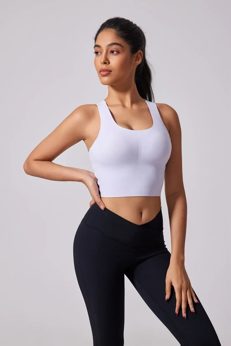 DIAS FIT JOY Wide shoulder strap cross sports vest comfortable shockproof yoga bra fixed chest pad beautiful back fitness Gym