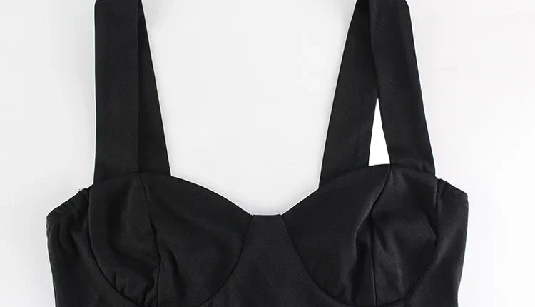 Ahagaga Elegant Women's Maxi Dresses Solid Camisole Square Collar Sleeveless Sheath Bodycon Slim Fit Party Female Vestidos Robes