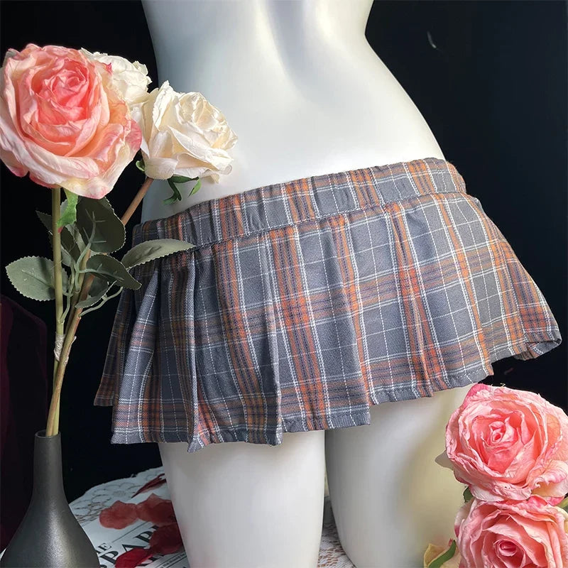 Sexy Lingerie Porno Babydoll Cekc Exotic Pajamas Women Teddy Sex Costumes Erotic Sexy Dress Hot Porn Mini Plaid Skirt Underwear