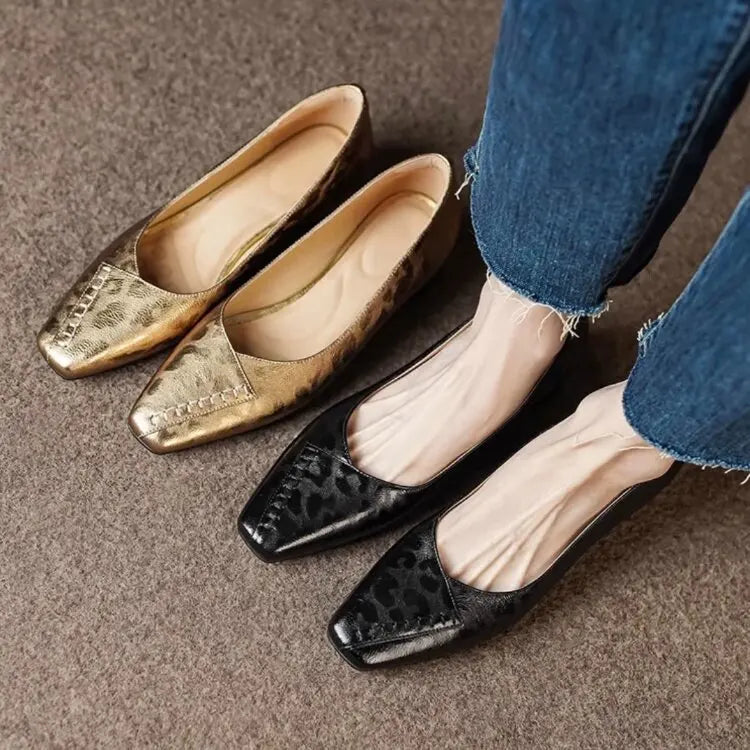 Fashionable and Comfortable Square-toe Shallow-mouth Single Shoes  New Block Heel Temperament Casual Women's Shoes