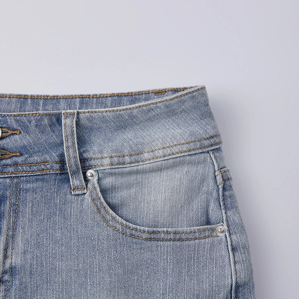 Women's Mini Jean Shorts with Pockets Low Rise Stretchy Denim Shorts Summer Sexy Casual Stylish Slim Fit Hot Short Pants