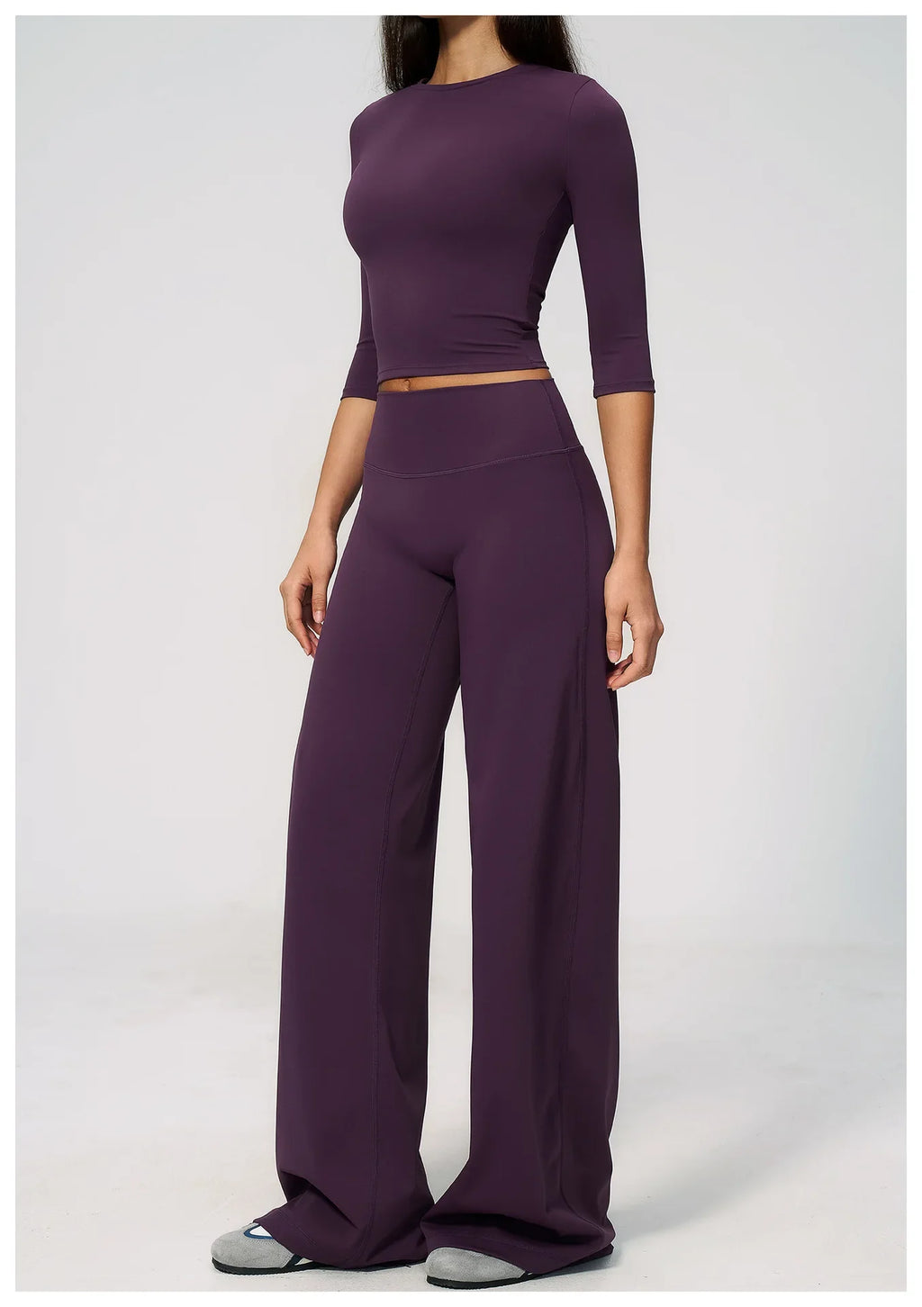 Women Tracksuit Yoga Sets Half Sleeve O Neck Slim Sports T Shirts Fitness Suit Outdoor High Waist Flare Pants Workout Clothes