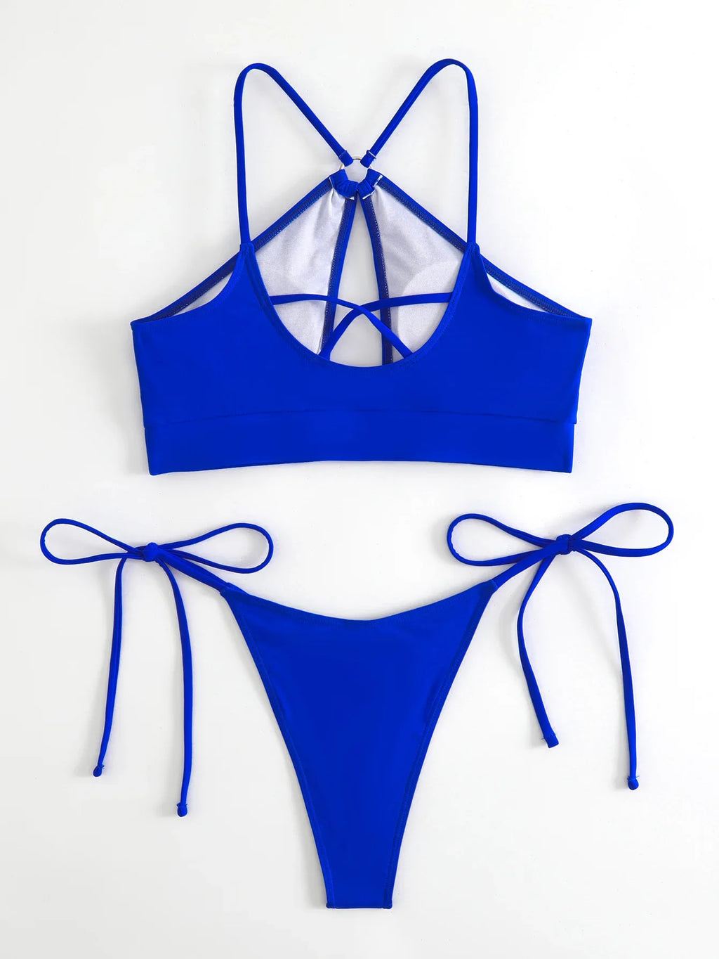 2026 Sexy Orange Bikini Hollow Out Push Up Two-Piece Swimsuit Women Halter Bandage Backless Thong Swimwear Summer Beachwear New