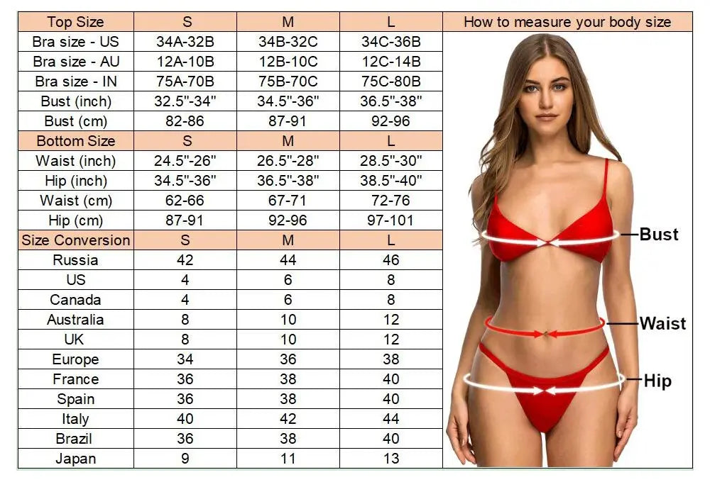 New Sexy Mini Micro Thong Bikini Women Swimwear Female Swimsuit Two-Pieces Bikini Set Padded Bather Bathing Suit Swim Lady V3077