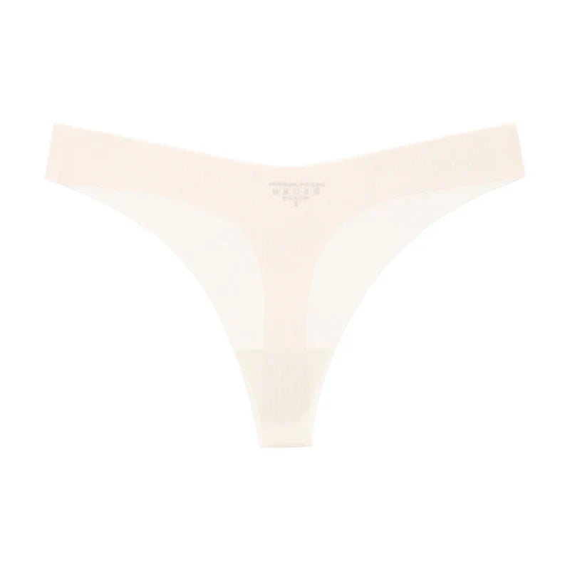 Girls Briefs Seamless Women Panties Sexy G String Ice Silk Underwear T Back Sports Yoga Thong Traceless Plus Size S-XL