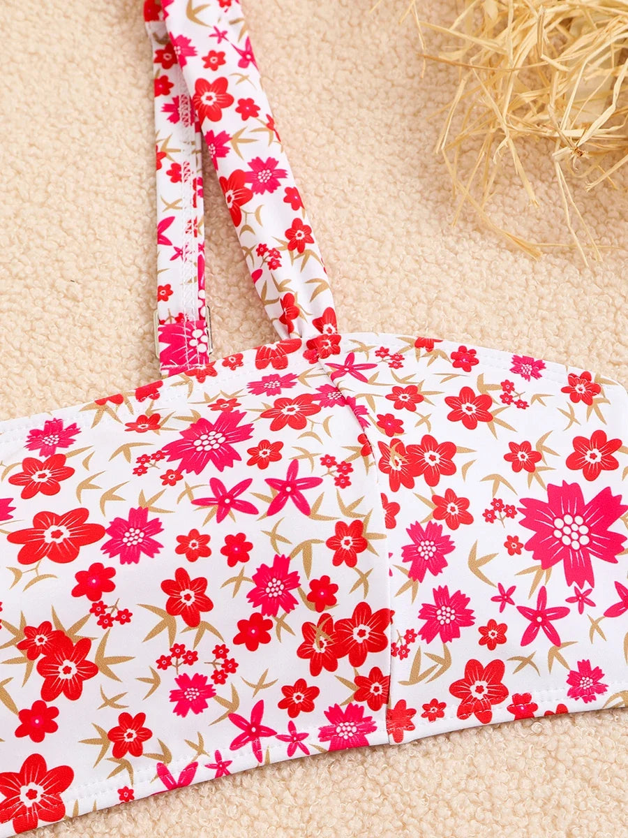 2026 Strapppy Bikinis Women Sexy Swimwear Female High Waist Swimsuit Floral Bathers Bathing Swimming Swim Suit Beachwear Summer