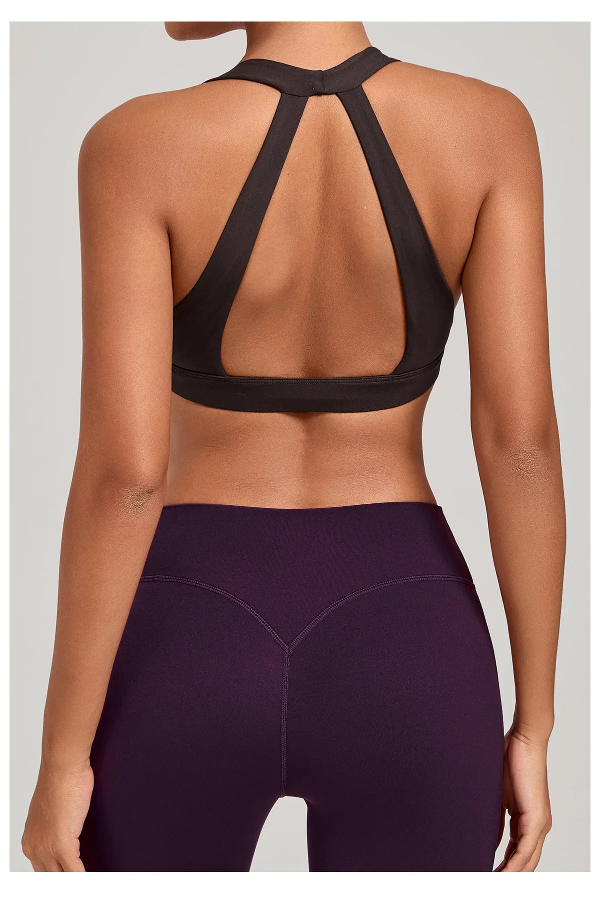 Sports Bra Gathered Neck Hanging Style Backless Tight Yoga Bra Women's Top Fitness Outdoorsports Pilates Training Gym Workout