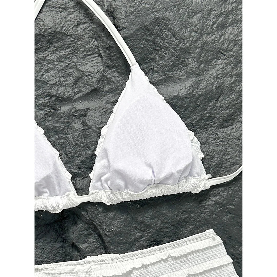 Sequins Starfish Halter High Waist Bikini Female Swimsuit Women Swimwear Two-Pieces Bikini Set Bather Bathing Suit Swim V8215
