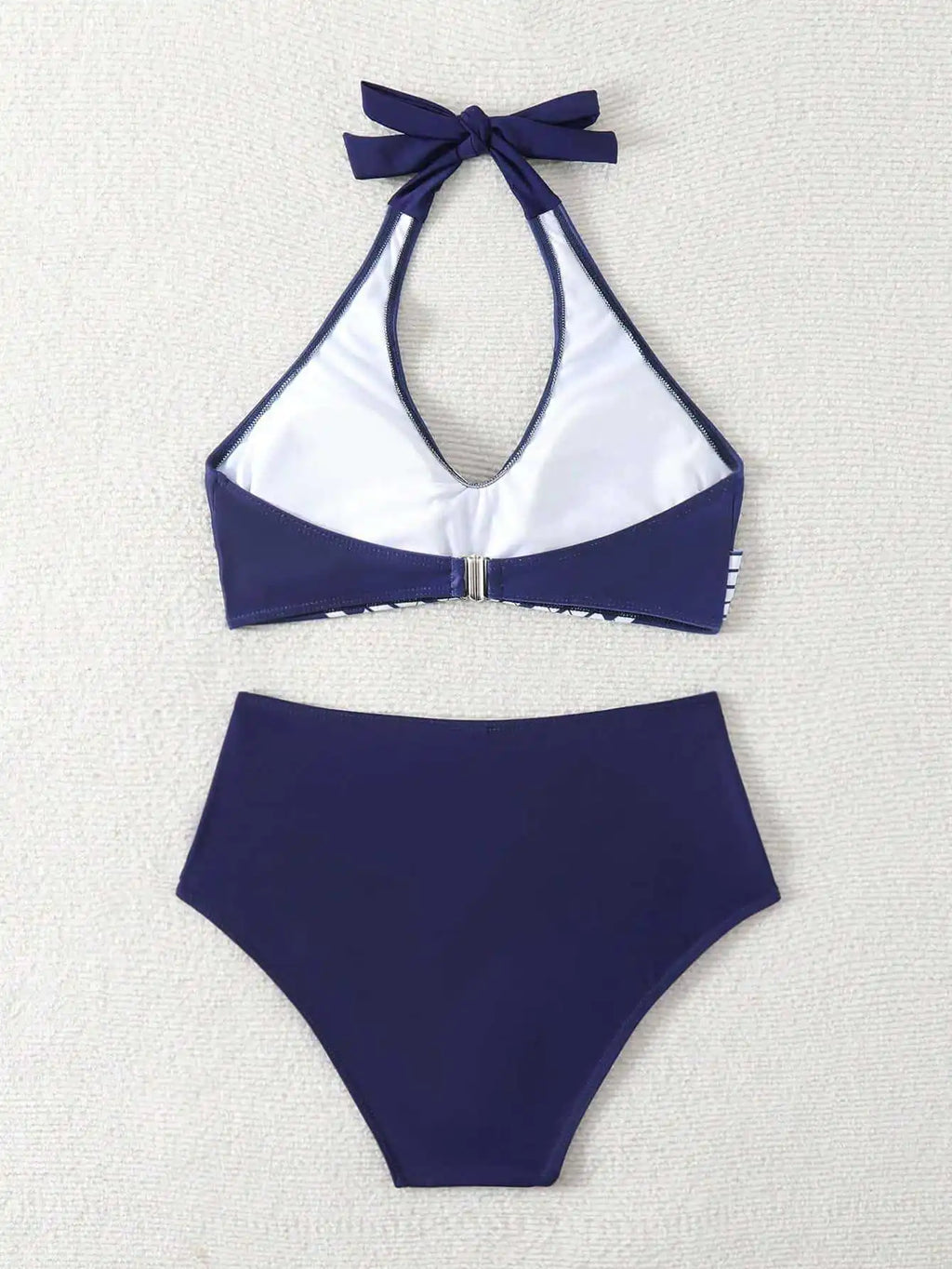 New Women High Waisted Halter Bikini Set Modest Triangle Tummy Control Swimwear Hot Spring Beach Vacation Summer Panties Sets