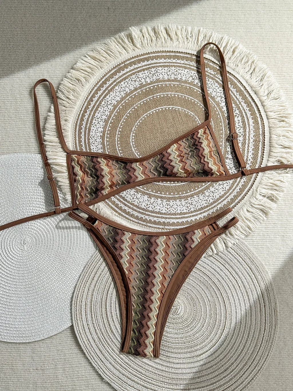 2026 Printed Crochet Bikini Women Swimsuit Female Swimwear Two-pieces Bikini Set High Leg Cut Bather Bathing Suit Swim Beachwear