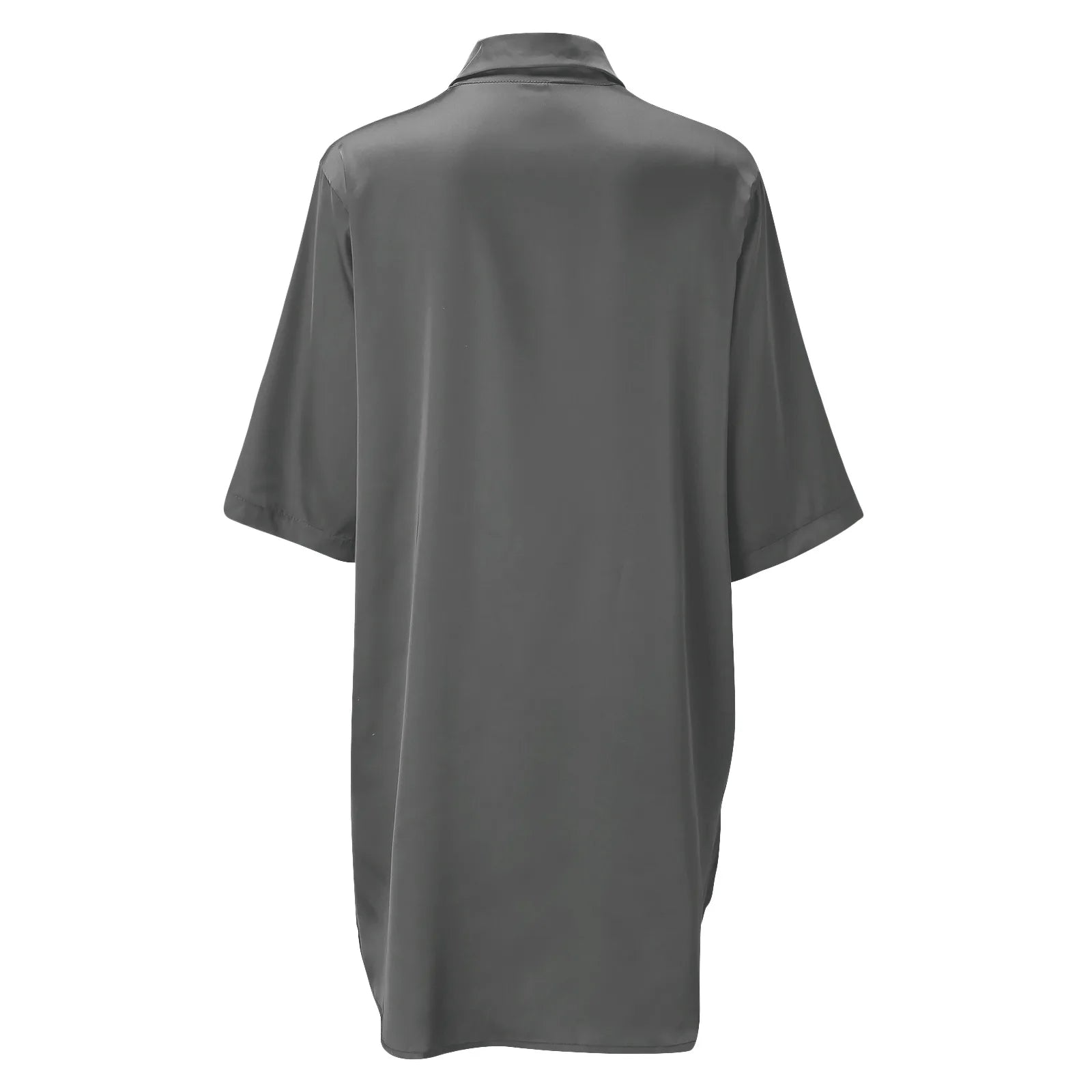 New Women's Solid Color Silky Comfortable Soft Pajamas Sexy Short Sleeve Nightshirt Smooth & Skin-Friendly Home Sleepwear Lounge