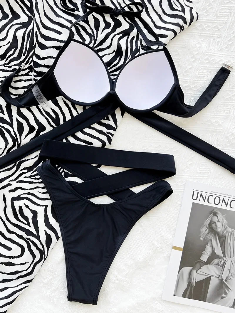 Sexy Underwired Bra Cup Female Swimsuit High Waist Bikini Women Swimwear Two-pieces Bikini set Push Up Bathing Suit Swim Lady