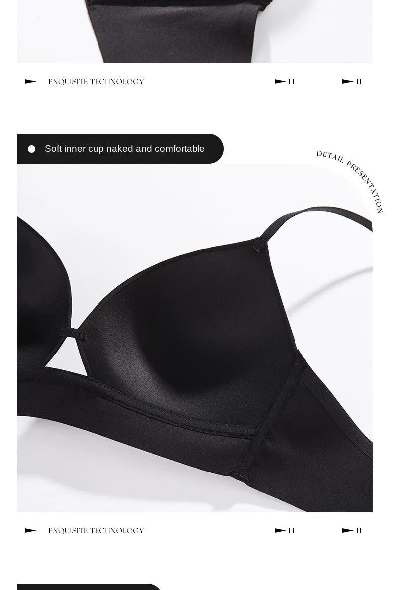 MOYISU Desire Triangle Cup Women Summer Thin Small Chest Gathered To Show A Large Pair of Breast Anti-sag No Underwire Bra Women