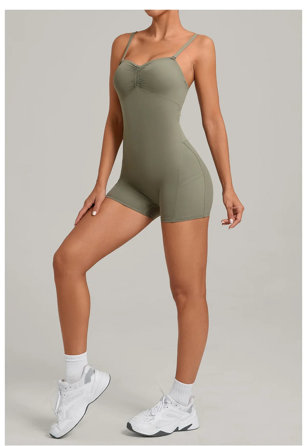 Outdoor Backless Yoga One Piece Suit Women Multiple Wearing Methods Sleeveless Slim Fit Pocket Stretch Sports Fitness Jumpsuit