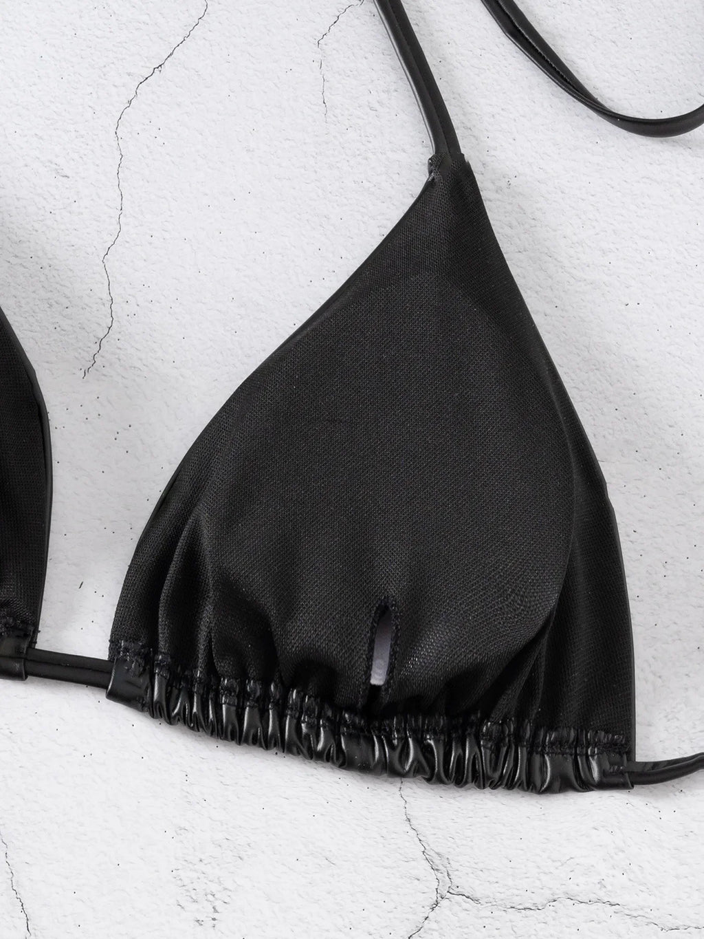 DEKA Brazilian Thong Black PU Bikini Set Triangle Bikinis Bandage Swimsuit Women Two Piece Swimwear Summer Biquini New Beachwear
