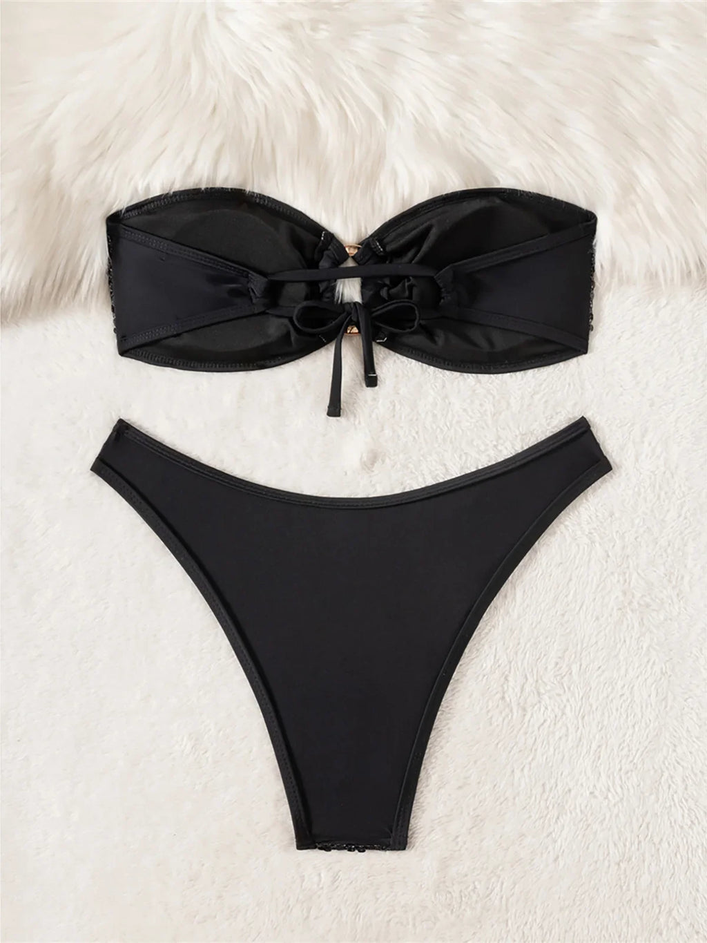 Sequins Shiny Bling Bandeau Bikini Female Swimsuit Women Swimwear Two-pieces Bikini set Brazilian Bather Bathing Suit Swim K7311