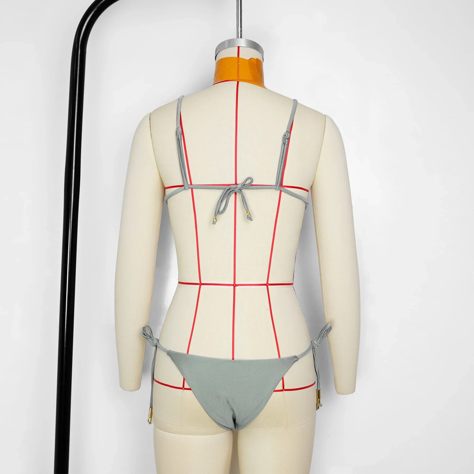 Women's Stylish Solid Color Three-Point Drawstring Bikini Set Cross-Border Swimwear Separate 2025 Sexy Female Bathing Suit