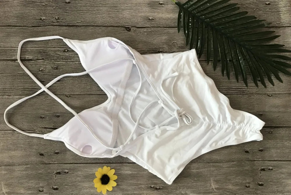 S - XXL V Neck Scrunch Butt Female Swimwear One Piece Swimsuit Women Backless Monokini High Cut Leg Bathing Suit Swim Bodysuit