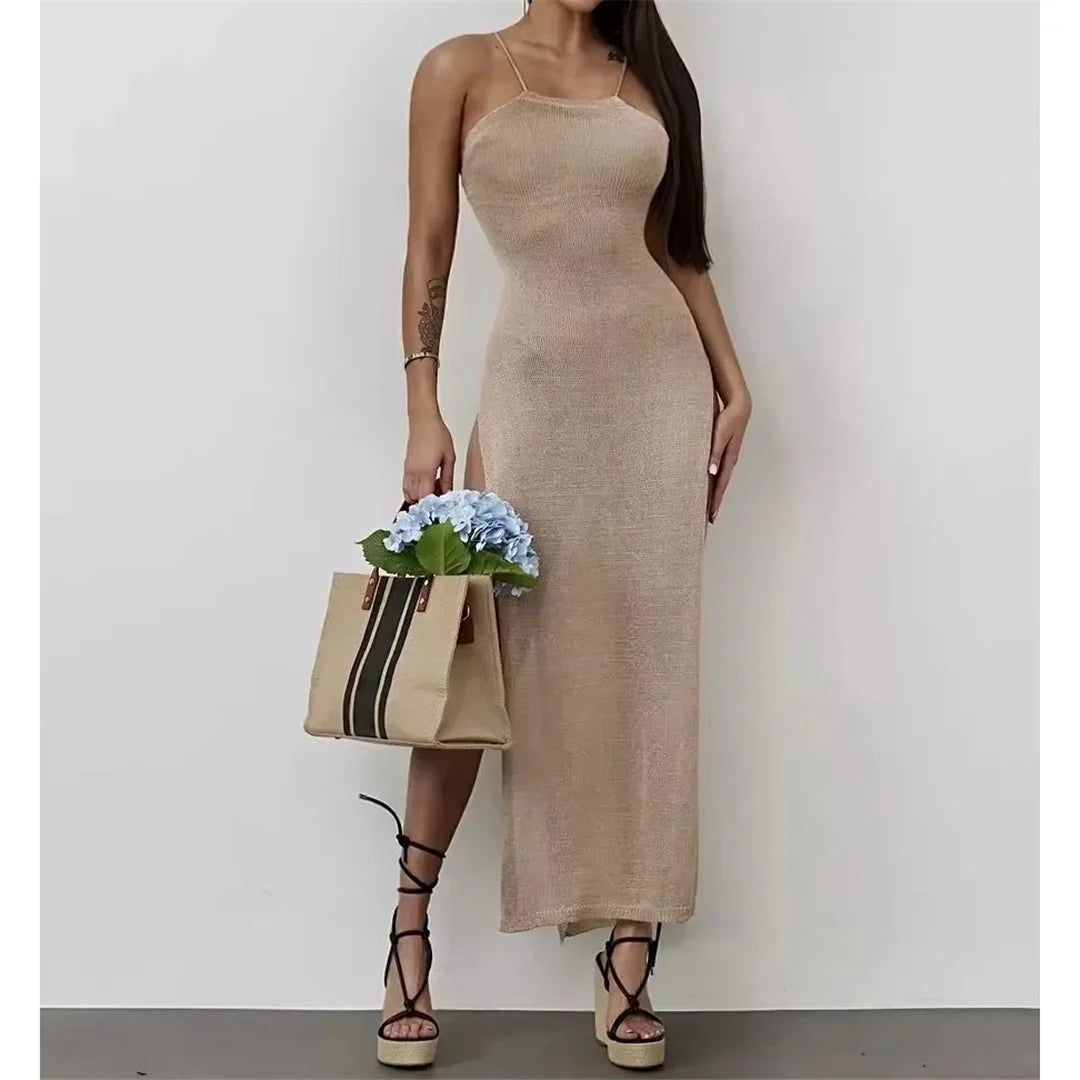 XS - L 12 Colors High Slit Crochet Knitted Tunic Beach Cover Up Cover-ups Beach Dress Beach Wear Beachwear Female Women V5316