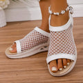 Summer New Mesh Buckle Fish Mouth   Casual Lightweight Versatile Comfortable Beach Sandals Women