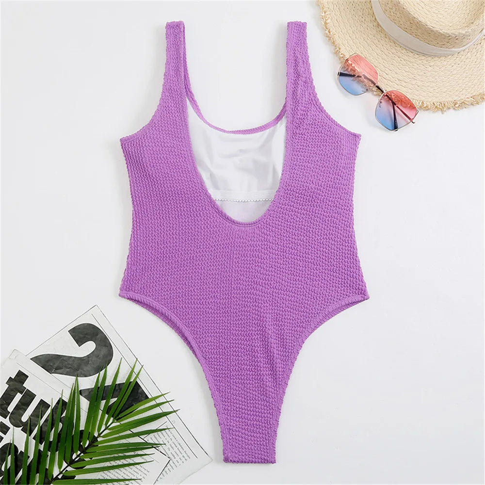 2026 Sexy Women One Piece Swimsuit Swimwear Female Solid Push Up Thong Bather Bathing Suit Monokini Brazilian Swimming Suits