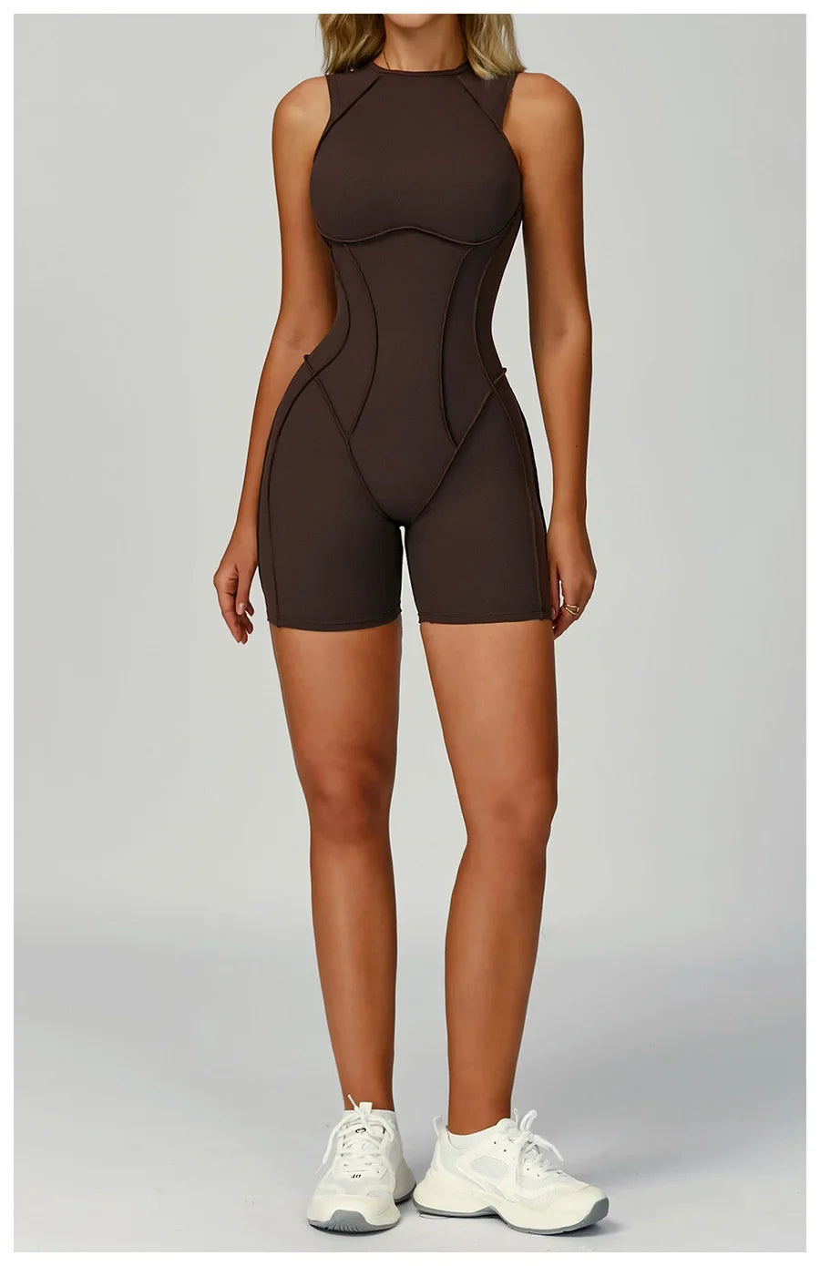 New Seamless Yoga Jumpsuits Sports Fitness Hip-lifting Backless Shorts One-piece Workout Gym Leggings Tracksuits for Women