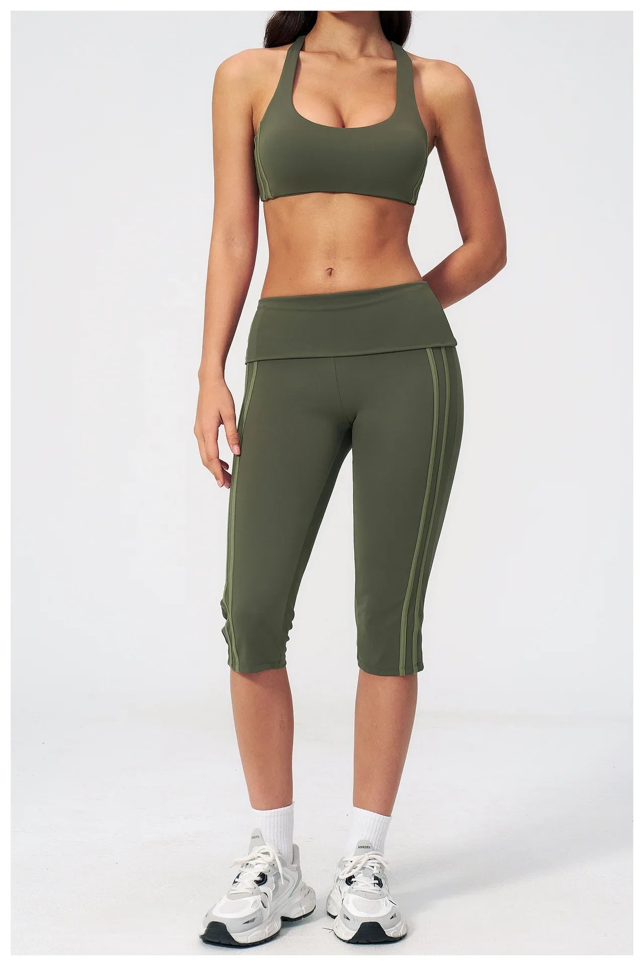 Summer Color Blocked Yoga Sets Women Slim Sports Bra High Waist Pants Fitness Suits Outwear Gym Running Push Up Workout Clothes