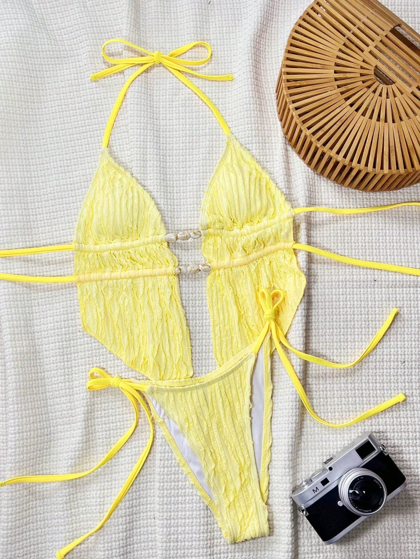 2026 Halter Padded Two Pieces Swimwear Female Solid String Stone Swimsuit Women Bathers Bathing Swimming Swim Suit Beachwear