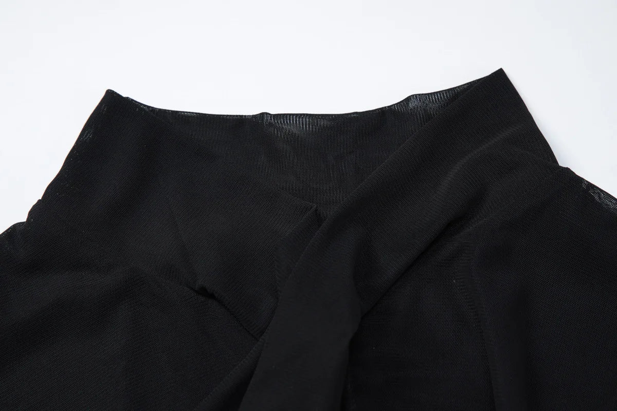 Women Sexy Hollow Out Mesh T-shirts 2026 Summer Bandage Short Sleeve Black Corset Girls Slim Crop Tops T Shirt Party Streetwear