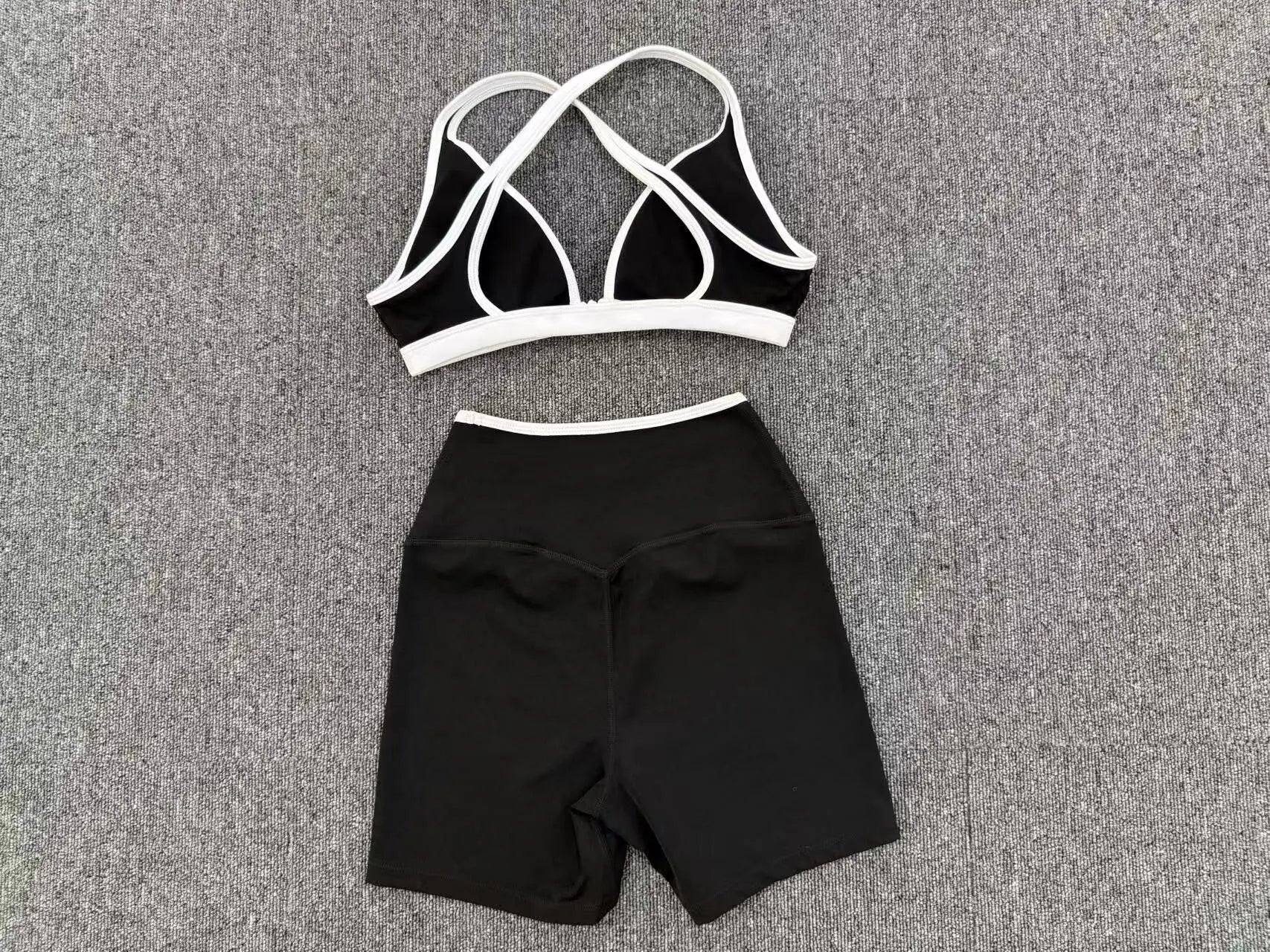Summer Yoga Set 2Pcs Women's Tracksuit Back Cross Sports Bra Sportswear High Waist Butt-Lifting Fitness Pants Workout Top Suit