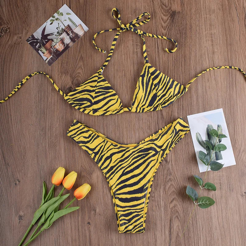2025 Wild Print Bikini Set-Sexy Animal Print Swimsuit, Adjustable Ties & Cheeky Cut,Women's Beachwear,Bikinis de Mujer&купальник
