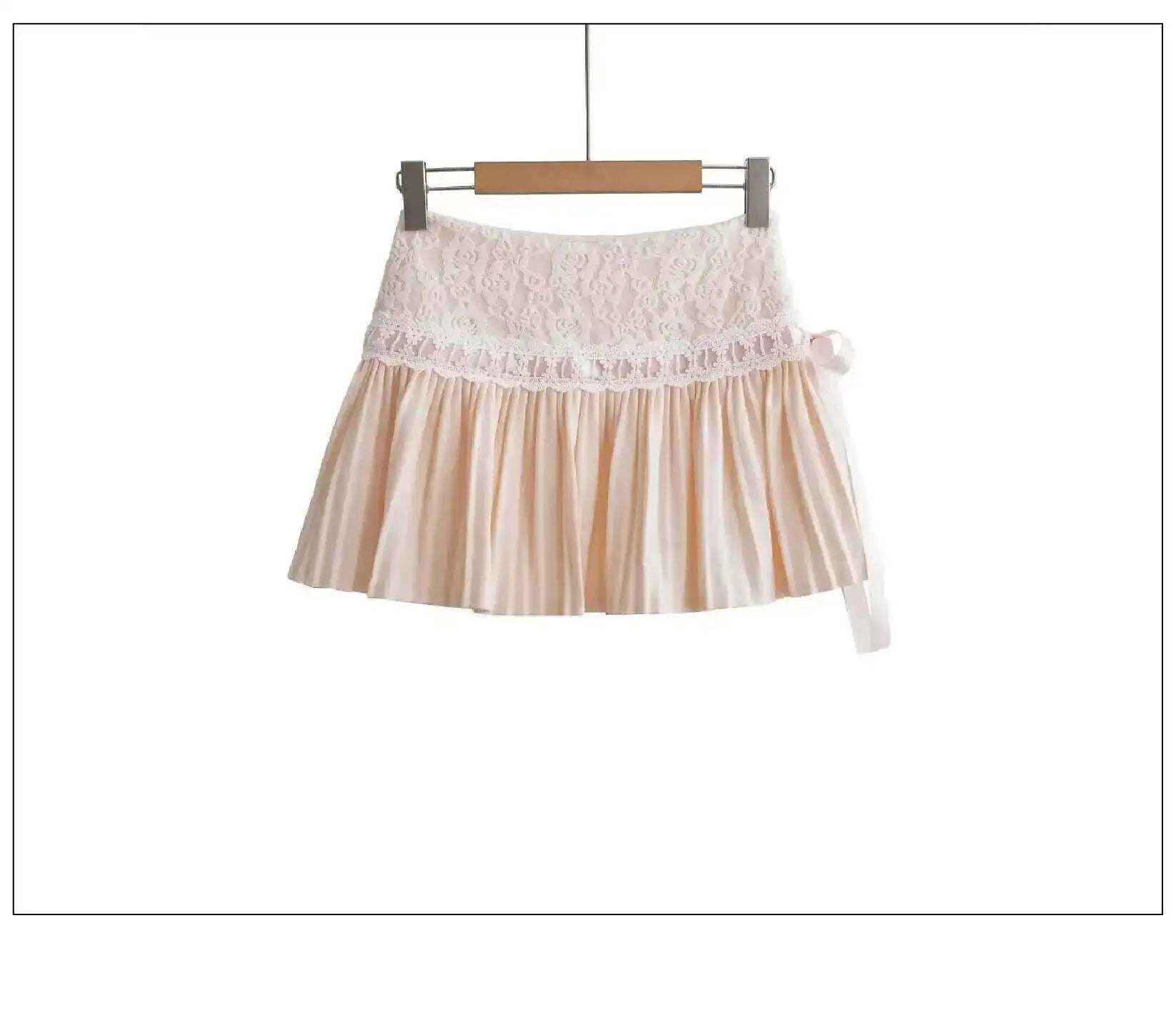 Design Sense Pure Love Girl Pink Cake Skirt Exquisite Sweet Lace Splicing Pleated Skirt Short Skirt Sweet Korean Women 2QEB
