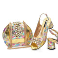 Doershow High Quality African Style Ladies Shoes And Bags Set Latest coffee Italian Shoes And Bag Set For Party Hfg1-2