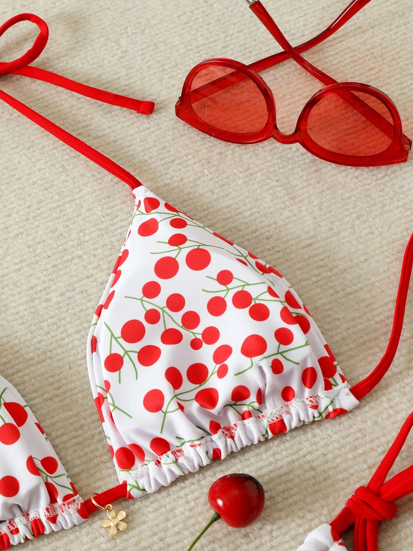 Triangle Halter Thong Bikinis 2026 Women Sexy Printed Swimsuit Floral String Swimwear Female Bathers Bathing Swimming Swim Suit