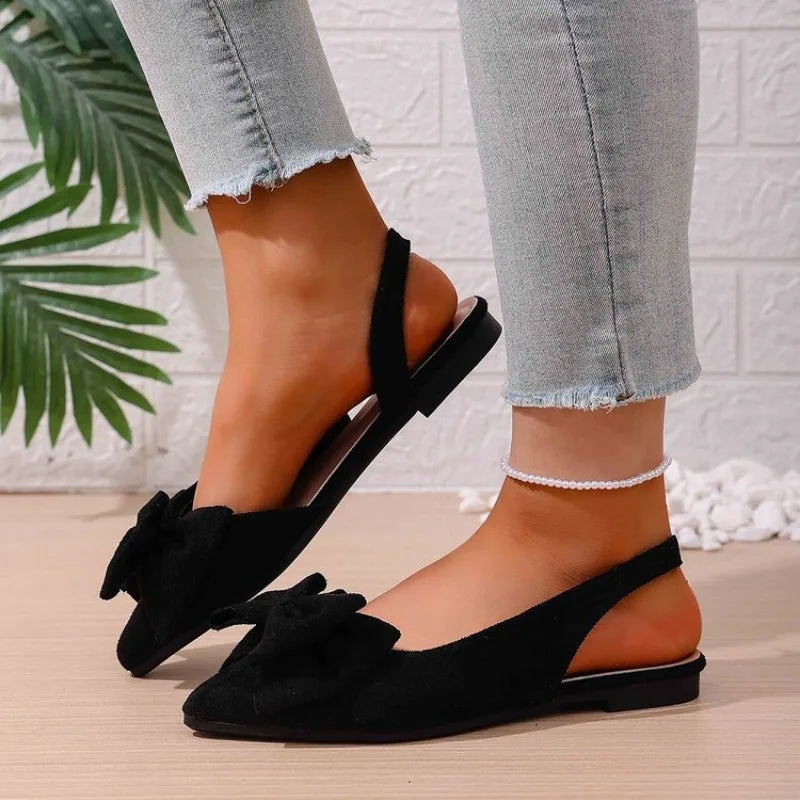 Summer Butterfly-knot Closed Toe Women's Sandals 2026 New Fashion Plus Size Slip-on Best Seller Light Comfortable Flat Sandals