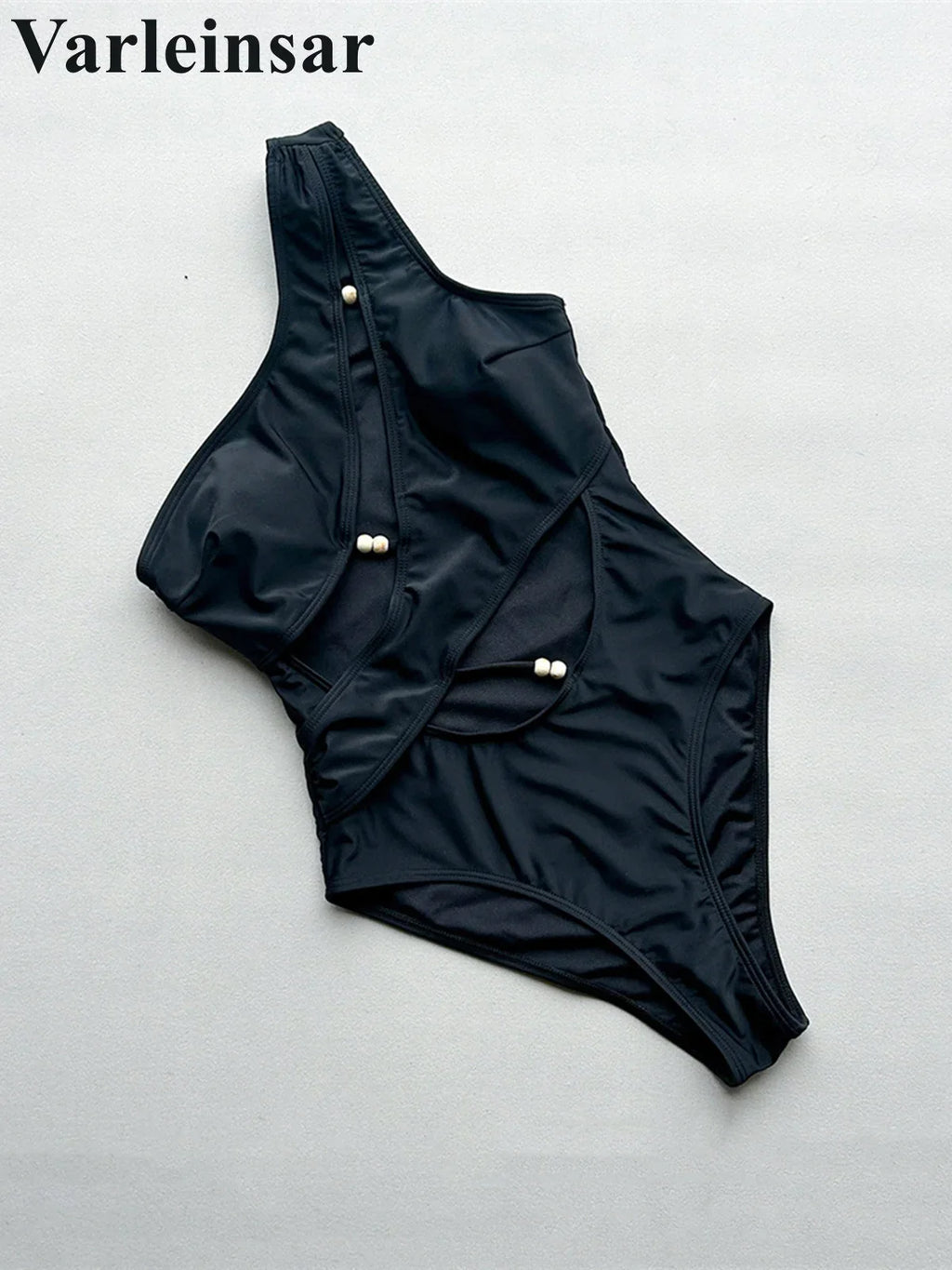 Asymmetric Cut Out One Shoulder Women Swimwear One Piece Swimsuit Female High Leg Cut Monokini Bather Bathing Suit Swim V7949