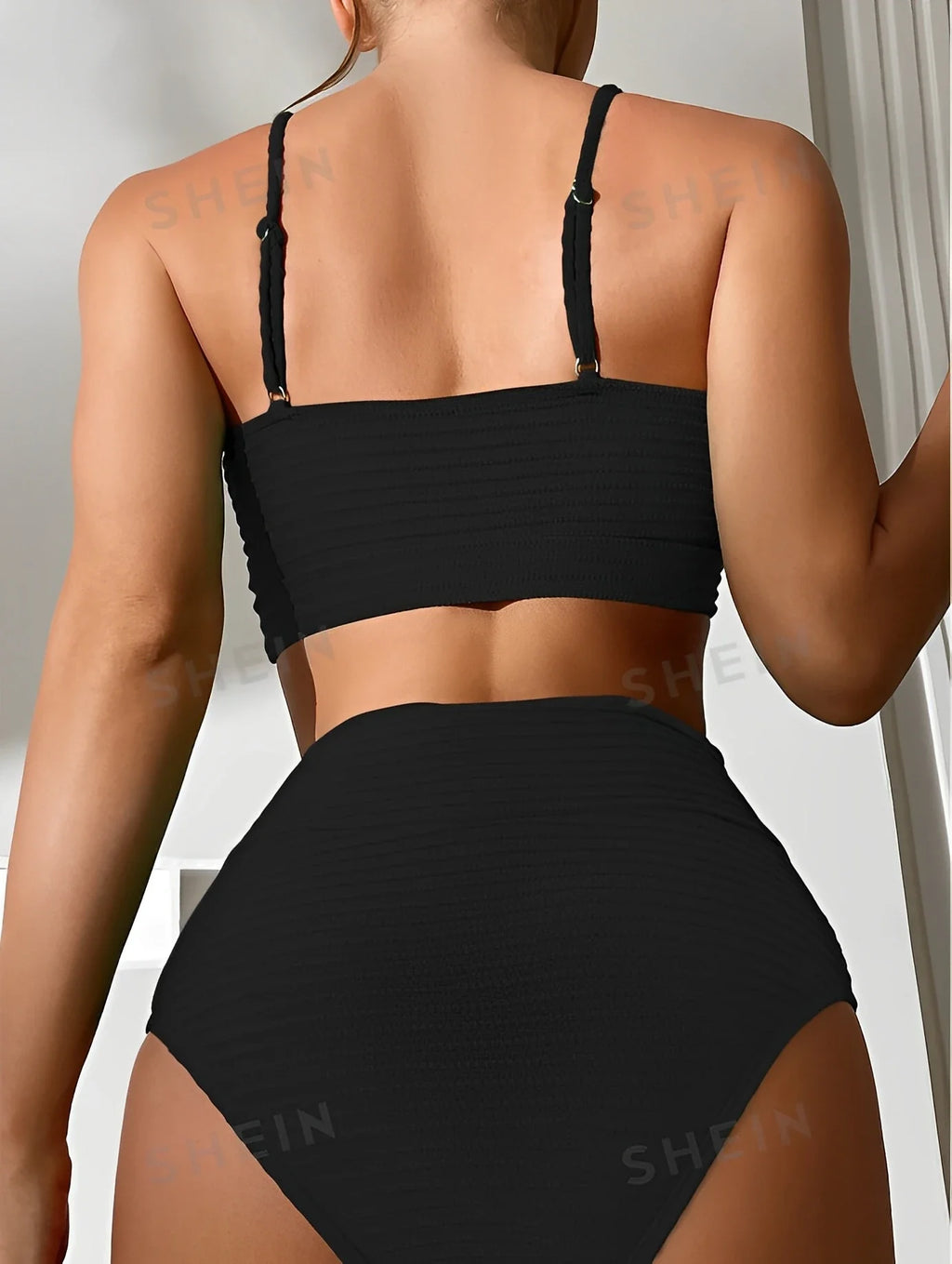 2026 High Waist Bikini Women Strappy Swimwear Female Sexy Swimsuit Solid Bathers Bathing Swimming Swim Suit Beachwear Summer