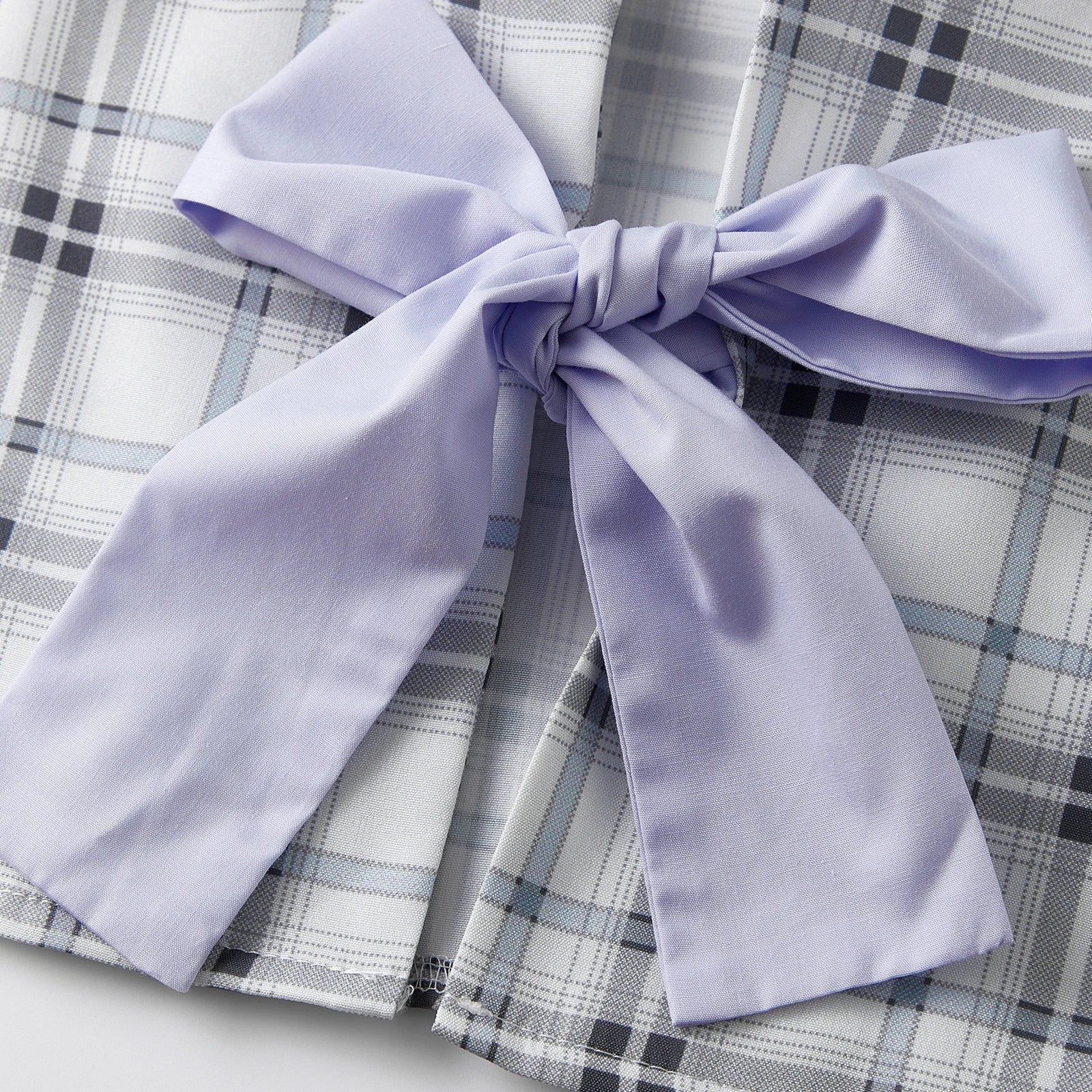 Women Sleepwear Long Sleeve Bow Tie Front Plaid Tops with Elastic Waist Pants Loose Fall Winter 2 Pieces Pajamas Sets