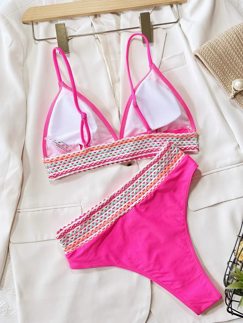 2026 New Bikini Sexy Rose Red Patchwork High Waist Swimwear Swimsuit Women Bikinis Set Bathing Suit Beach Bikini Female Push Up