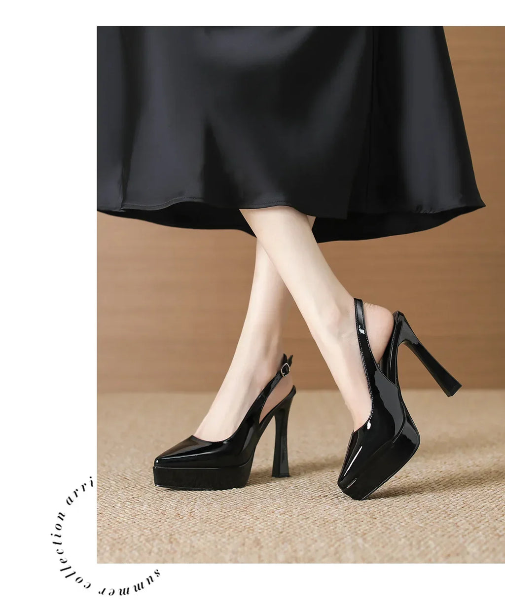 Baotou Slingbacks Sandals Women's Summer 2026 New Pointed Thin Heel High Heels for Ladies Waterproof Table Not Tired Foot Shoes