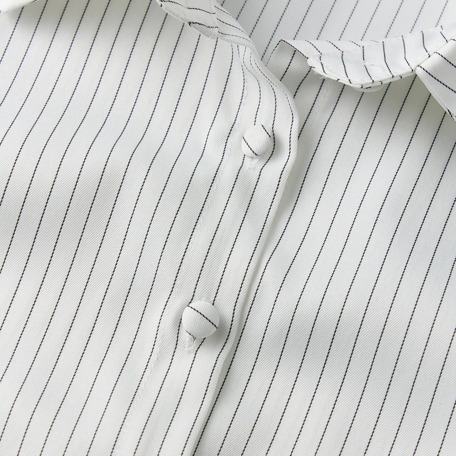 Women Button Down Slim Fit Striped Shirt Fashionable Summer Short Sleeve Turn Down Collar Tops for Casual Daily Wear