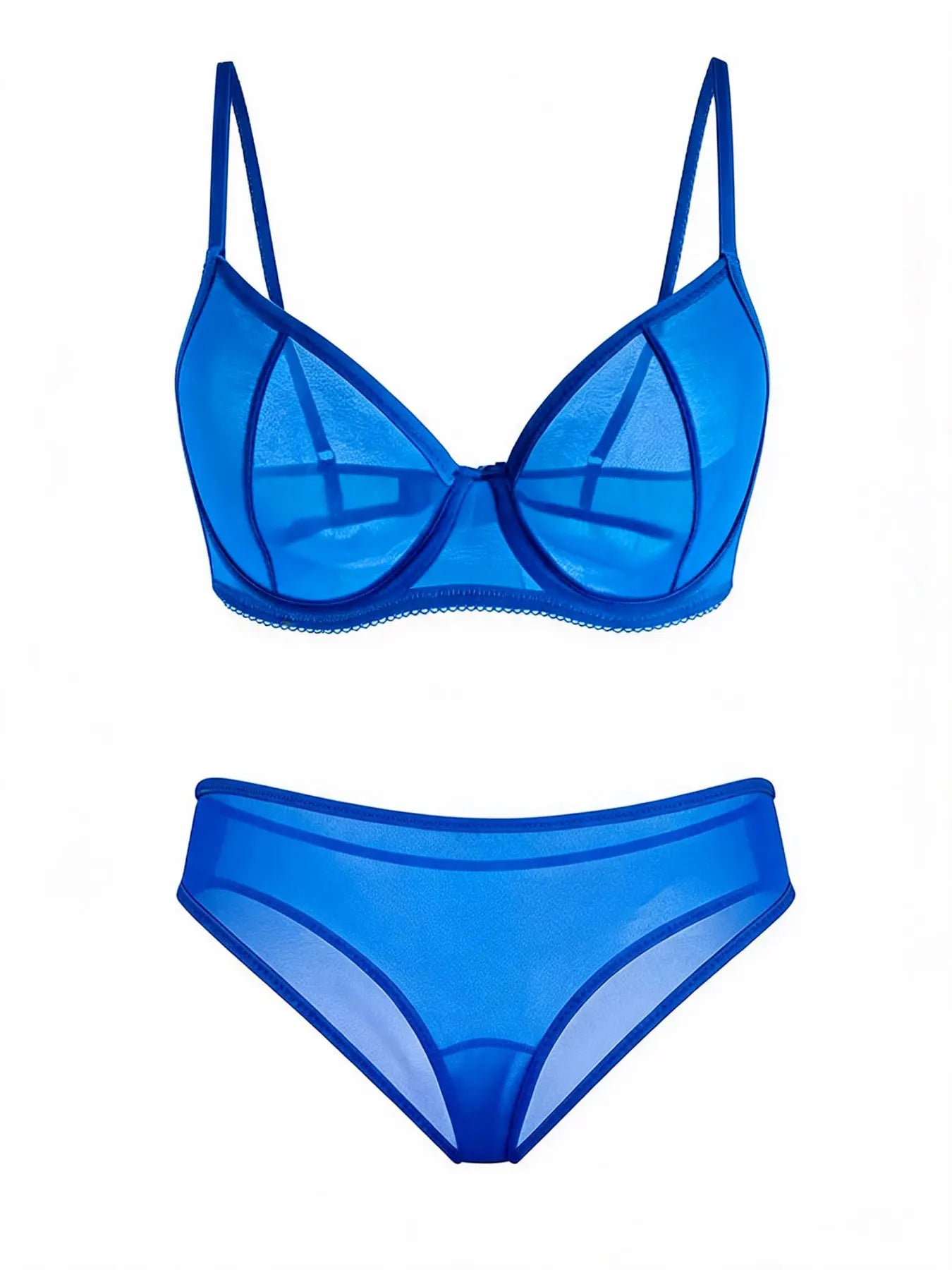 Sexy Ultra-Thin Fully Transparent Alluring Lingerie with Underwire, No Padding, Beautiful Back Bra, Hot Girl Push-Up Bra Set
