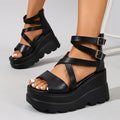 Super High Heel Women Sandals  Inner Height Increase Wedge Sandals for Women Peep-toe Platform High Heeled Sandals Sandalias