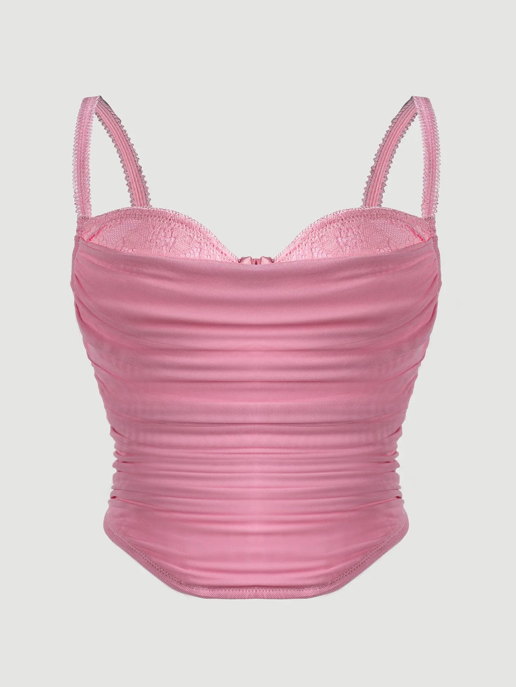 Camisole Tight Corset Sexy Transparent Mesh Patchwork Tube Top Slimming Hot Girl Outerwear Party Crop Top Pure Desire Top C9L1